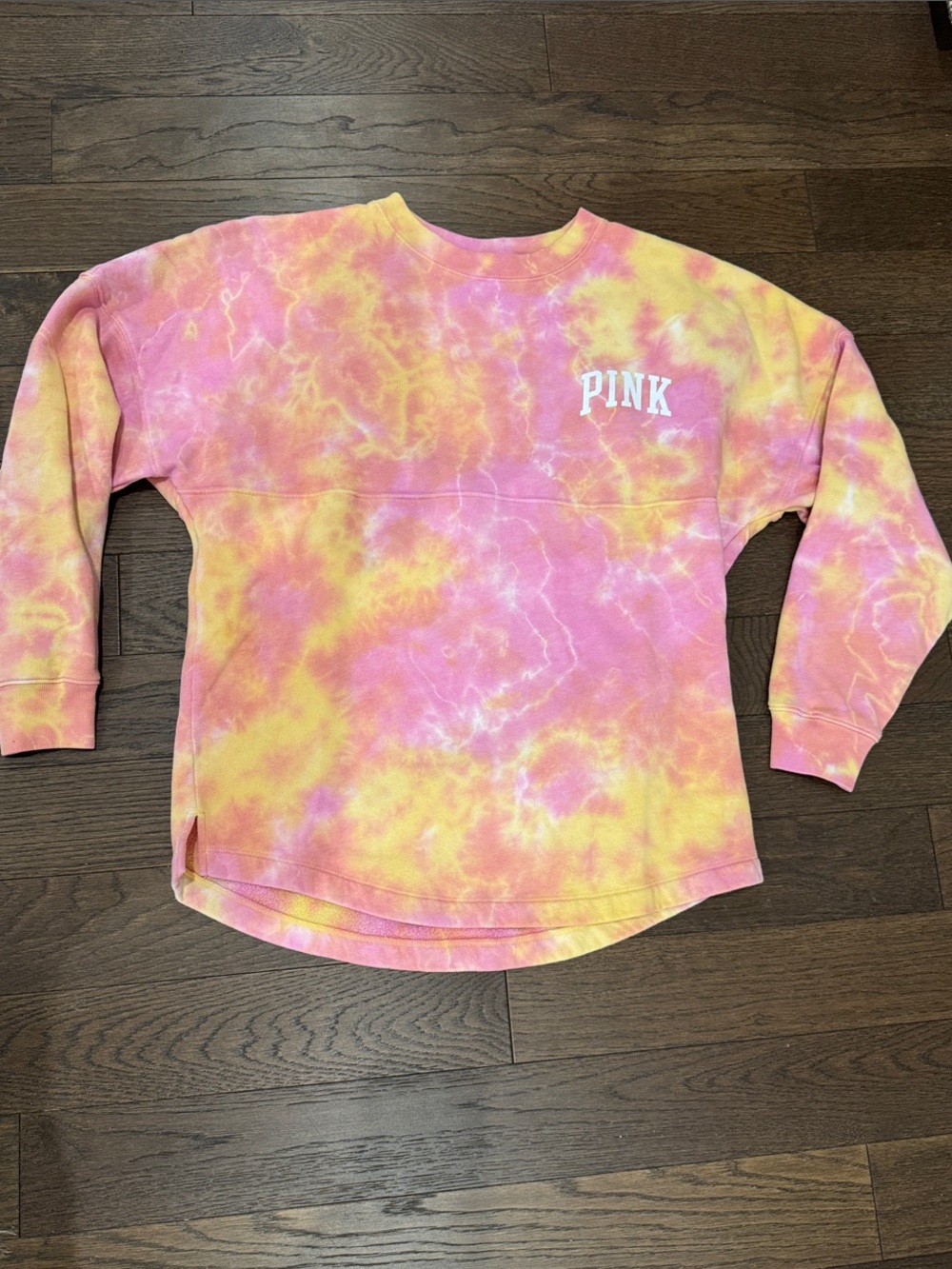 PINK Tie-Dye Crewneck Sweatshirt